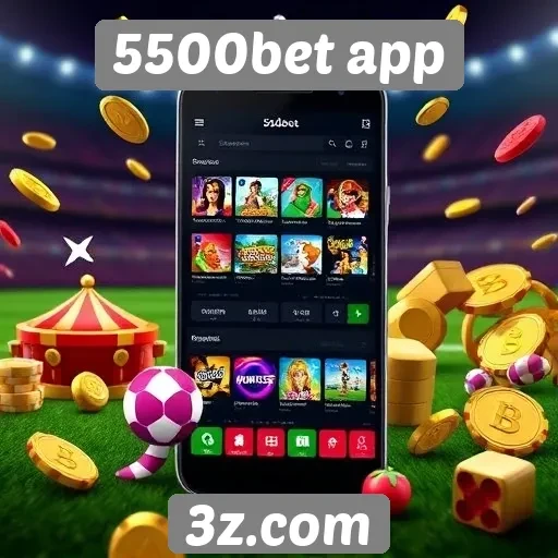 Variedade de jogos disponíveis no 5500bet app